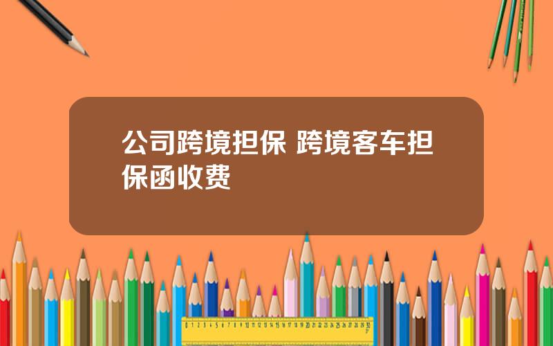 公司跨境担保 跨境客车担保函收费